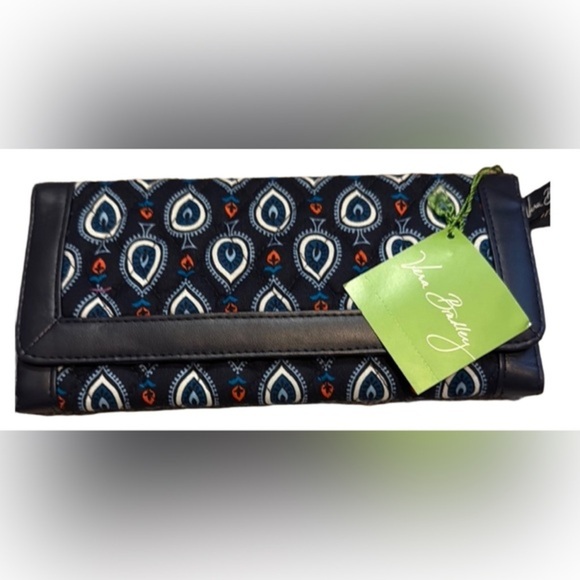 Vera Bradley Black and Blue Wallet with Paisley Design - Picture 1 of 1